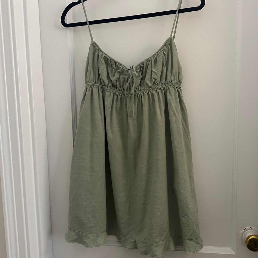 SHEIN Sage Green Babydoll Dress Size M
